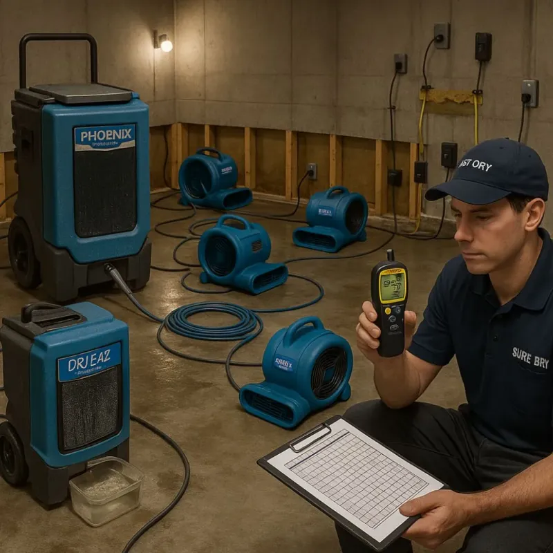 Structural Drying and Dehumidification process in Manvel, TX